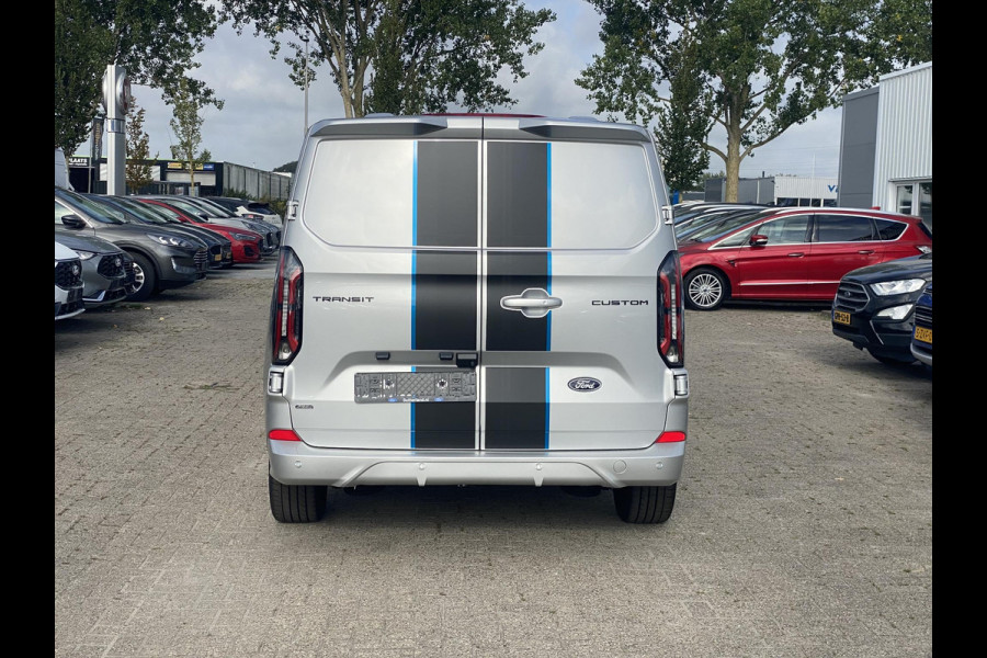 Ford Transit Custom 320 2.5 PHEV L2H1 Sport DC Zuid | 0,99% Renteactie | 233pk | Dubbele Cabine | Dubbele zijschuifdeur | Inklapbare trekhaak | 19 inch lichtmetalen Sport velgen (mat zwart) | Verwarmbaar stuurwiel | Navigatie systeem