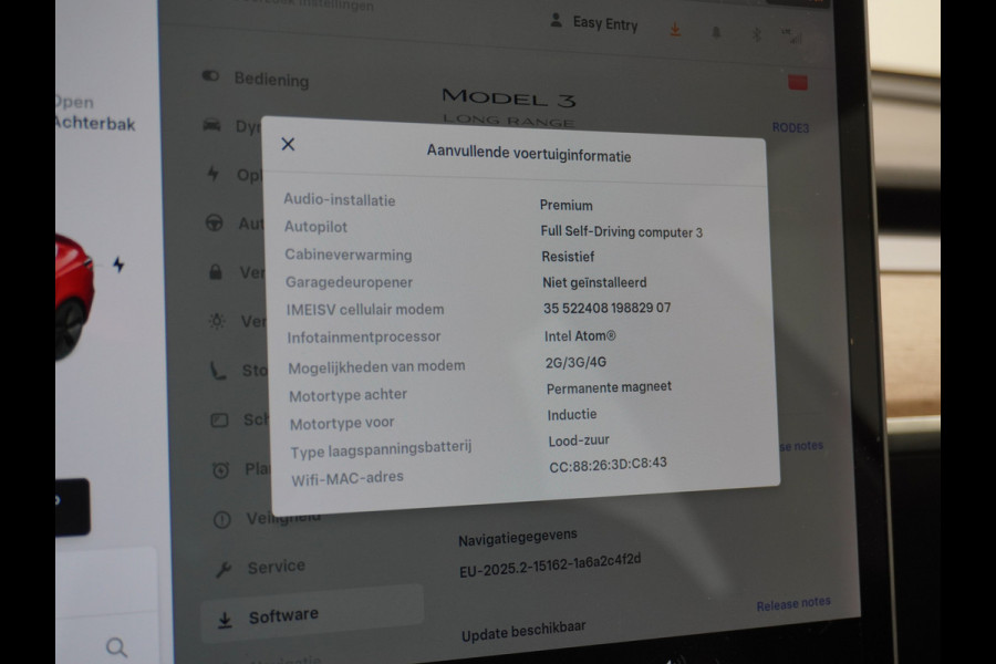 Tesla Model 3 Long Range AWD 75kWh 463PK **Trekhaak**  SOH 89% Lmv FSD-3 Computer Premium Audio AutoPilot Panoramadak Camera's Leer Adaptive-C 4WD Stoel en achterbank verwarming Elektr.Stoelen+Memory+Easy-Entry WiFi 1e Eigenaar Origineel Nederlandse Auto Garantie op Accu/Motor tot 29-06-2028/192.000km