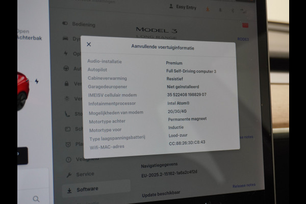 Tesla Model 3 Long Range AWD 75kWh 463PK **Trekhaak**  SOH 89% Lmv FSD-3 Computer Premium Audio AutoPilot Panoramadak Camera's Leer Adaptive-C 4WD Stoel en achterbank verwarming Elektr.Stoelen+Memory+Easy-Entry WiFi 1e Eigenaar Origineel Nederlandse Auto Garantie op Accu/Motor tot 29-06-2028/192.000km