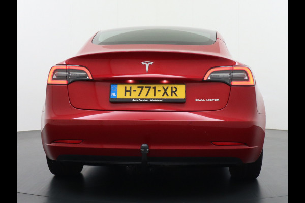 Tesla Model 3 Long Range AWD 75kWh 463PK **Trekhaak**  SOH 89% Lmv FSD-3 Computer Premium Audio AutoPilot Panoramadak Camera's Leer Adaptive-C 4WD Stoel en achterbank verwarming Elektr.Stoelen+Memory+Easy-Entry WiFi 1e Eigenaar Origineel Nederlandse Auto Garantie op Accu/Motor tot 29-06-2028/192.000km