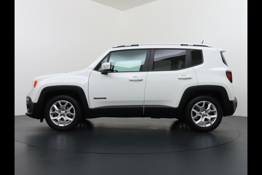 Jeep Renegade 1.4T AUT-6 Leer Navi Ecc 17''Lmv Stoel-Stuurverwarming Keyless Cruise Control Bluetooth Pdc Usb Led Mistlampen Lane-departure Isofix Privacy Glas Dakrails MultiAir Latitude Slechts 1361kg licht! / 75 /3mnd belasting