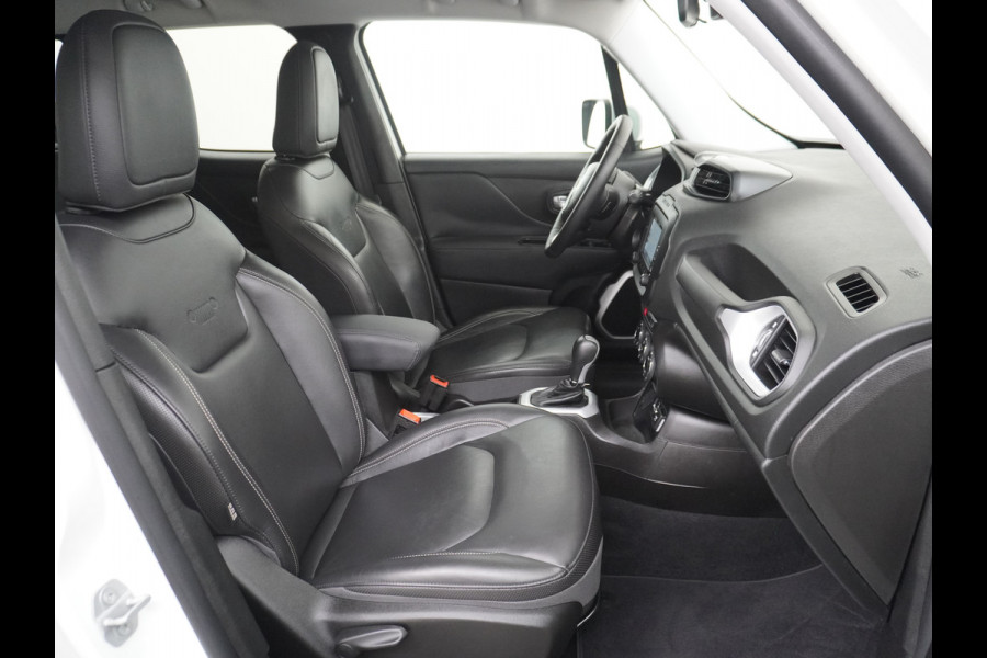 Jeep Renegade 1.4T AUT-6 Leer Navi Ecc 17''Lmv Stoel-Stuurverwarming Keyless Cruise Control Bluetooth Pdc Usb Led Mistlampen Lane-departure Isofix Privacy Glas Dakrails MultiAir Latitude Slechts 1361kg licht! / 75 /3mnd belasting
