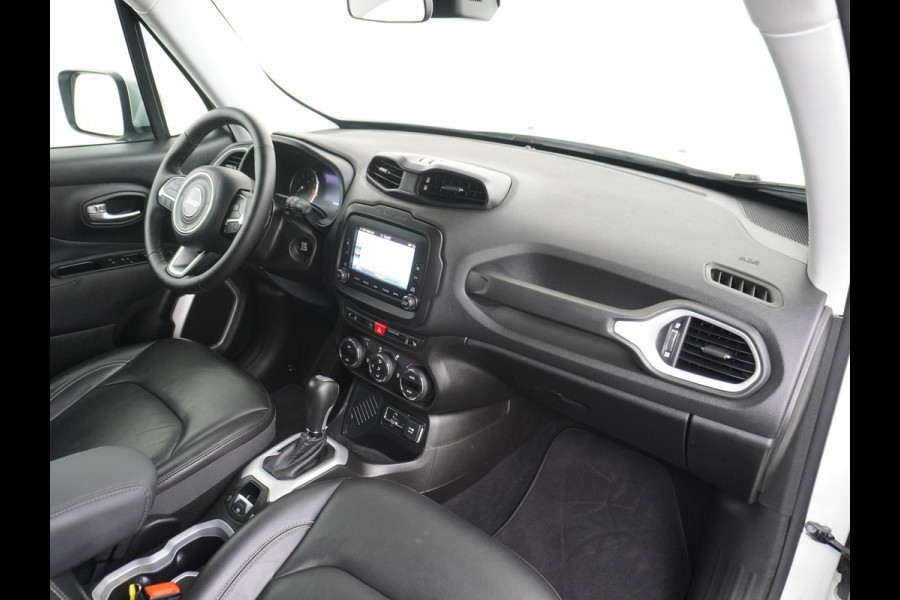 Jeep Renegade 1.4T AUT-6 Leer Navi Ecc 17''Lmv Stoel-Stuurverwarming Keyless Cruise Control Bluetooth Pdc Usb Led Mistlampen Lane-departure Isofix Privacy Glas Dakrails MultiAir Latitude Slechts 1361kg licht! / 75 /3mnd belasting
