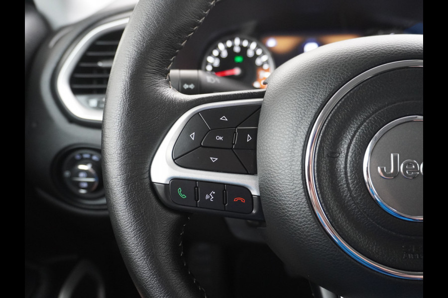 Jeep Renegade 1.4T AUT-6 Leer Navi Ecc 17''Lmv Stoel-Stuurverwarming Keyless Cruise Control Bluetooth Pdc Usb Led Mistlampen Lane-departure Isofix Privacy Glas Dakrails MultiAir Latitude Slechts 1361kg licht! / 75 /3mnd belasting