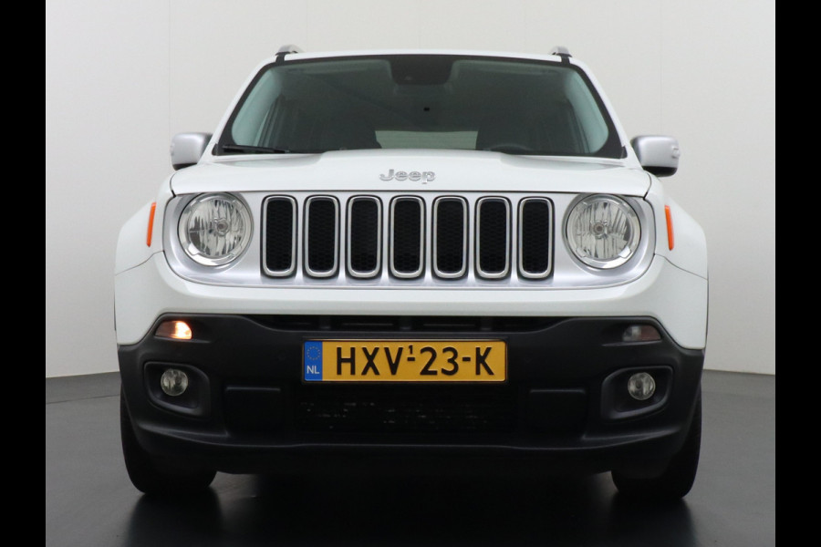 Jeep Renegade 1.4T AUT-6 Leer Navi Ecc 17''Lmv Stoel-Stuurverwarming Keyless Cruise Control Bluetooth Pdc Usb Led Mistlampen Lane-departure Isofix Privacy Glas Dakrails MultiAir Latitude Slechts 1361kg licht! / 75 /3mnd belasting