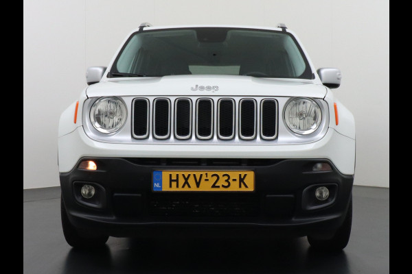 Jeep Renegade 1.4T AUT-6 Leer Navi Ecc 17''Lmv Stoel-Stuurverwarming Keyless Cruise Control Bluetooth Pdc Usb Led Mistlampen Lane-departure Isofix Privacy Glas Dakrails MultiAir Latitude Slechts 1361kg licht! / 75 /3mnd belasting