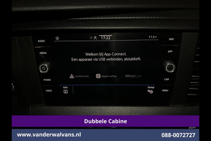 Volkswagen Transporter 2.0 TDI 150pk L2H1 Dubbele cabine Euro6 Airco | 6-Zits | 2500kg Trekhaak | Navigatie Apple Carplay, Android Auto, Sidebars, Leder