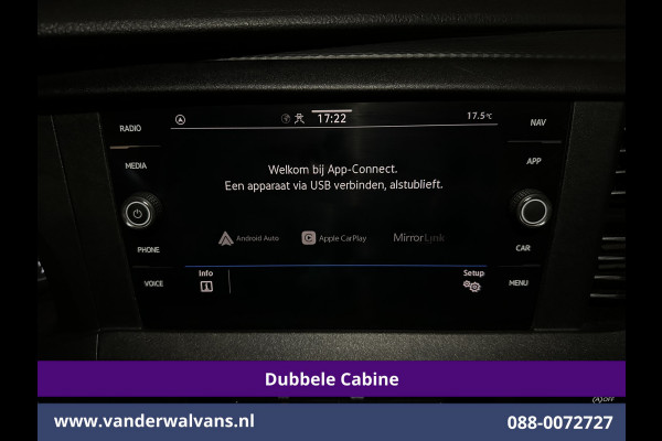 Volkswagen Transporter 2.0 TDI 150pk L2H1 Dubbele cabine Euro6 Airco | 6-Zits | 2500kg Trekhaak | Navigatie Apple Carplay, Android Auto, Sidebars, Leder