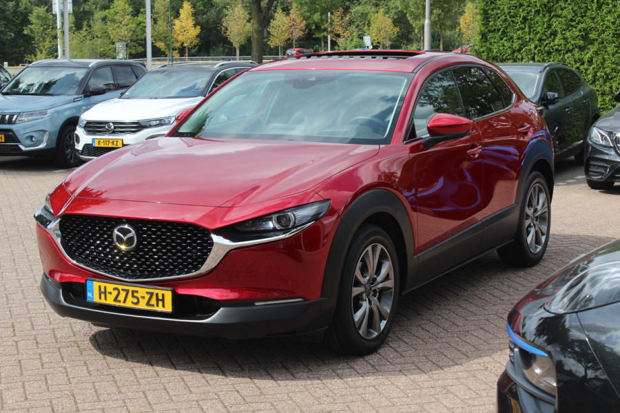 Mazda CX-30 2.0 e-SkyActiv-X M Hybrid Luxury / Schiufdak / Camera / Head-up / Leder / 18'' / Navigatie / Stoelverwarming / DAB / ACC