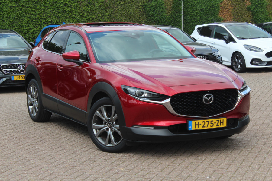 Mazda CX-30 2.0 e-SkyActiv-X M Hybrid Luxury / Schiufdak / Camera / Head-up / Leder / 18'' / Navigatie / Stoelverwarming / DAB / ACC
