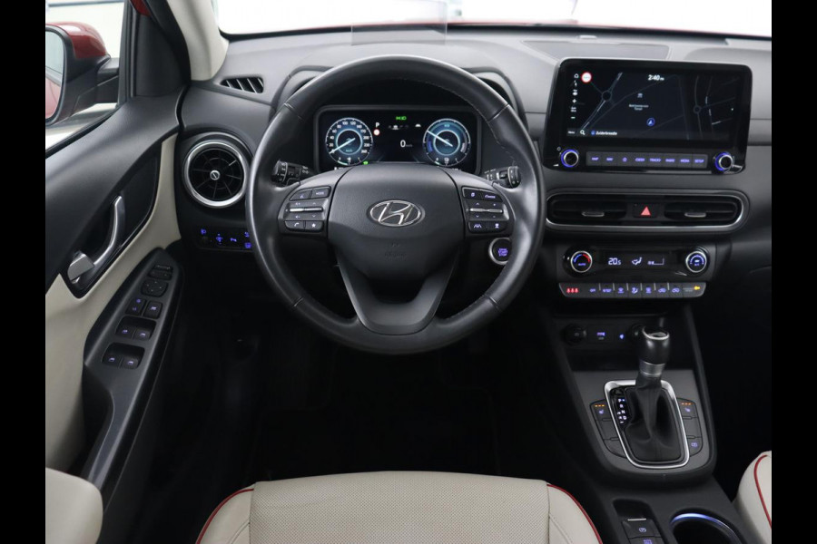 Hyundai Kona 1.6 GDI HEV Premium | Leder | Head-Up | Stoel & stuurverwarming | Adaptive cruise | Camera | Carplay | Keyless | Navigatie | Keyless | Full LED