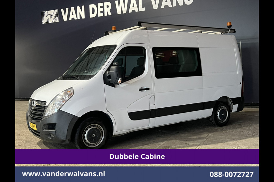 Opel Movano 2.3 Turbo 146pk L2H2 Dubbele cabine Euro6 Airco | Imperiaal | Omvormer | 2500kg Trekhaak Navigatie, Camera, Cruisecontrol, Parkeersensoren, 5-zits