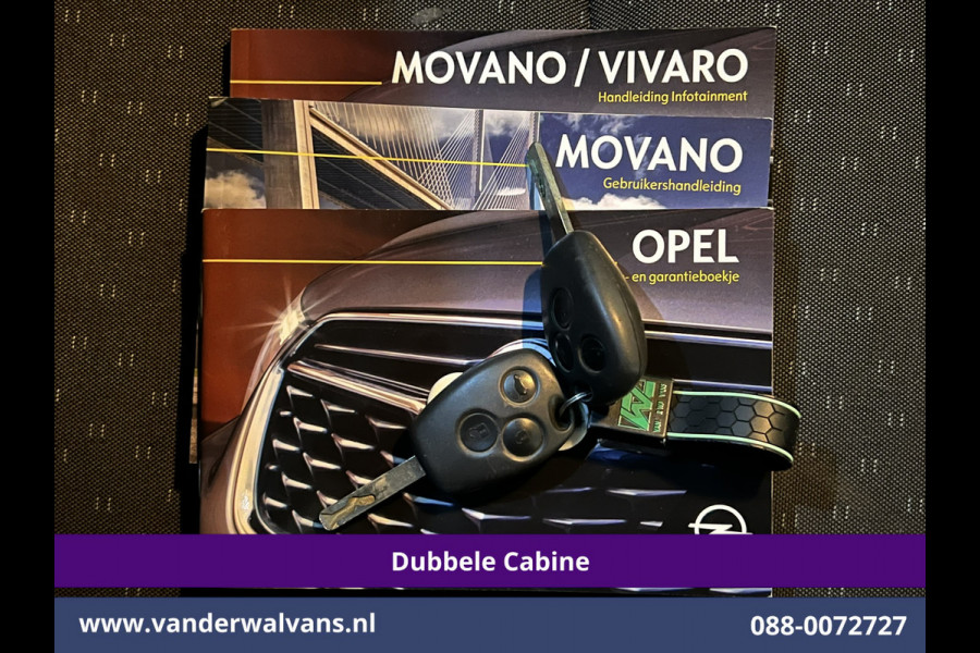 Opel Movano 2.3 Turbo 146pk L2H2 Dubbele cabine Euro6 Airco | Imperiaal | Omvormer | 2500kg Trekhaak Navigatie, Camera, Cruisecontrol, Parkeersensoren, 5-zits