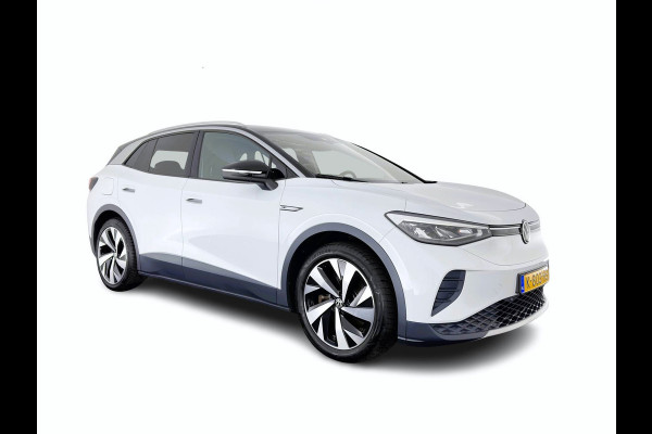 Volkswagen ID.4 First 77 kWh [ 3-Fase ] (INCL-BTW) *HEAT-PUMP | LEATHER-MICROFIBRE | FULL-LED | HEATED-COMFORTSEATS | DIGI-COCKPIT | AMBIENT-LIGHT | NAVI-FULLMAP | ECC | PDC | TOWBAR | PRIVACY-GLASS | CRUISE | CAMERA | CARPLAY | 20