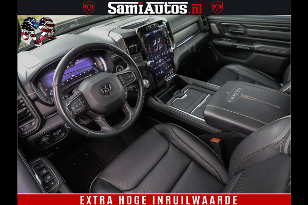 Dodge Ram 1500 DIAMOND LIMITED NIGHT 5.7 V8 | BLACK OPS | MULTITAILGATE | PANO | ADAPTIVE CRUISE | 360CAM | APPLE CARPLAY | PRINS LPG ONDERBOUW | LUCHTVERING | 4X4 | Comfortabele Dubbele Cabine met Royale 5 Zitplaatsen | BEUTY | MEEST COMPLETE UITVOERING | ALLES IN ZWART & WIELEN HOOGGLANS ZWART |