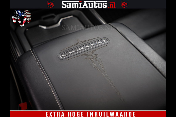 Dodge Ram 1500 DIAMOND LIMITED NIGHT 5.7 V8 | BLACK OPS | MULTITAILGATE | PANO | ADAPTIVE CRUISE | 360CAM | APPLE CARPLAY | PRINS LPG ONDERBOUW | LUCHTVERING | 4X4 | Comfortabele Dubbele Cabine met Royale 5 Zitplaatsen | BEUTY | MEEST COMPLETE UITVOERING | ALLES IN ZWART & WIELEN HOOGGLANS ZWART |