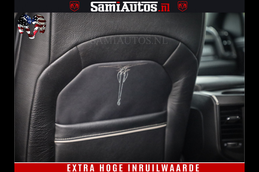 Dodge Ram 1500 DIAMOND LIMITED NIGHT 5.7 V8 | BLACK OPS | MULTITAILGATE | PANO | ADAPTIVE CRUISE | 360CAM | APPLE CARPLAY | PRINS LPG ONDERBOUW | LUCHTVERING | 4X4 | Comfortabele Dubbele Cabine met Royale 5 Zitplaatsen | BEUTY | MEEST COMPLETE UITVOERING | ALLES IN ZWART & WIELEN HOOGGLANS ZWART |