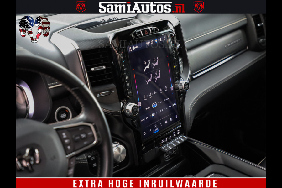 Dodge Ram 1500 DIAMOND LIMITED NIGHT 5.7 V8 | BLACK OPS | MULTITAILGATE | PANO | ADAPTIVE CRUISE | 360CAM | APPLE CARPLAY | PRINS LPG ONDERBOUW | LUCHTVERING | 4X4 | Comfortabele Dubbele Cabine met Royale 5 Zitplaatsen | BEUTY | MEEST COMPLETE UITVOERING | ALLES IN ZWART & WIELEN HOOGGLANS ZWART |