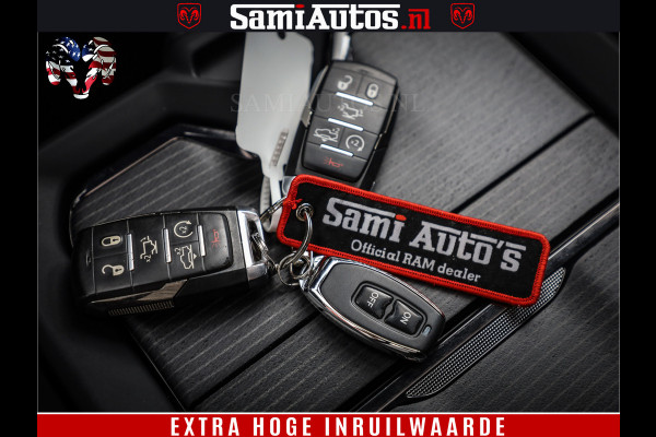 Dodge Ram 1500 DIAMOND LIMITED NIGHT 5.7 V8 | BLACK OPS | MULTITAILGATE | PANO | ADAPTIVE CRUISE | 360CAM | APPLE CARPLAY | PRINS LPG ONDERBOUW | LUCHTVERING | 4X4 | Comfortabele Dubbele Cabine met Royale 5 Zitplaatsen | BEUTY | MEEST COMPLETE UITVOERING | ALLES IN ZWART & WIELEN HOOGGLANS ZWART |