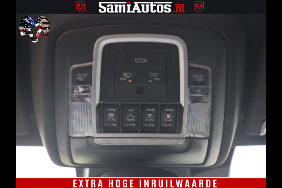 Dodge Ram 1500 DIAMOND LIMITED NIGHT 5.7 V8 | BLACK OPS | MULTITAILGATE | PANO | ADAPTIVE CRUISE | 360CAM | APPLE CARPLAY | PRINS LPG ONDERBOUW | LUCHTVERING | 4X4 | Comfortabele Dubbele Cabine met Royale 5 Zitplaatsen | BEUTY | MEEST COMPLETE UITVOERING | ALLES IN ZWART & WIELEN HOOGGLANS ZWART |