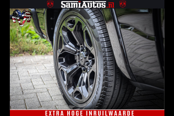 Dodge Ram 1500 DIAMOND LIMITED NIGHT 5.7 V8 | BLACK OPS | MULTITAILGATE | PANO | ADAPTIVE CRUISE | 360CAM | APPLE CARPLAY | PRINS LPG ONDERBOUW | LUCHTVERING | 4X4 | Comfortabele Dubbele Cabine met Royale 5 Zitplaatsen | BEUTY | MEEST COMPLETE UITVOERING | ALLES IN ZWART & WIELEN HOOGGLANS ZWART |