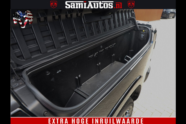 Dodge Ram 1500 DIAMOND LIMITED NIGHT 5.7 V8 | BLACK OPS | MULTITAILGATE | PANO | ADAPTIVE CRUISE | 360CAM | APPLE CARPLAY | PRINS LPG ONDERBOUW | LUCHTVERING | 4X4 | Comfortabele Dubbele Cabine met Royale 5 Zitplaatsen | BEUTY | MEEST COMPLETE UITVOERING | ALLES IN ZWART & WIELEN HOOGGLANS ZWART |