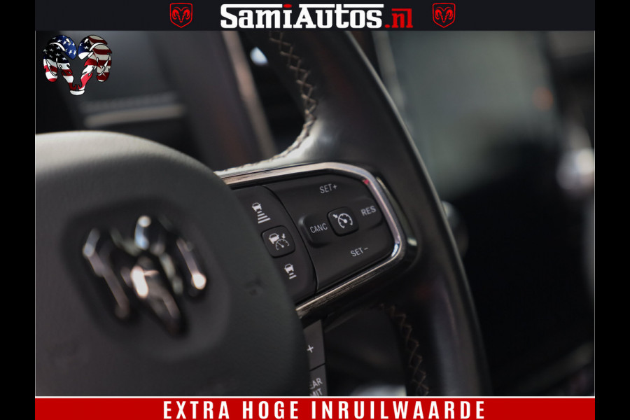 Dodge Ram 1500 DIAMOND LIMITED NIGHT 5.7 V8 | BLACK OPS | MULTITAILGATE | PANO | ADAPTIVE CRUISE | 360CAM | APPLE CARPLAY | PRINS LPG ONDERBOUW | LUCHTVERING | 4X4 | Comfortabele Dubbele Cabine met Royale 5 Zitplaatsen | BEUTY | MEEST COMPLETE UITVOERING | ALLES IN ZWART & WIELEN HOOGGLANS ZWART |