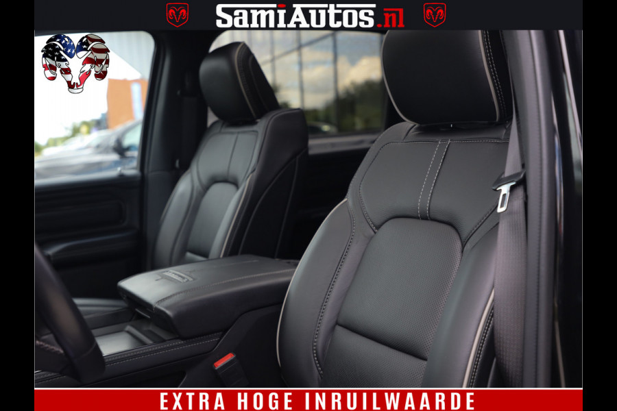 Dodge Ram 1500 DIAMOND LIMITED NIGHT 5.7 V8 | BLACK OPS | MULTITAILGATE | PANO | ADAPTIVE CRUISE | 360CAM | APPLE CARPLAY | PRINS LPG ONDERBOUW | LUCHTVERING | 4X4 | Comfortabele Dubbele Cabine met Royale 5 Zitplaatsen | BEUTY | MEEST COMPLETE UITVOERING | ALLES IN ZWART & WIELEN HOOGGLANS ZWART |