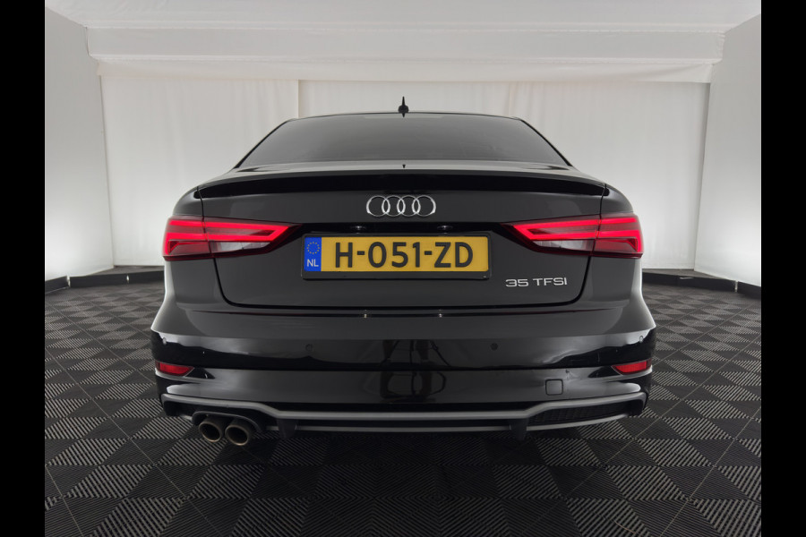 Audi A3 Limousine 35 TFSI CoD Advance Sport S-Line-Sportpack (INCL-BTW) Aut.*DIGI-COCKPIT | LEATHER-FABRIC | FULL-LED | HEATED-SPORTSEATS | AUDI-SOUND | DAB+ | NAVI-FULLMAP | ECC | PRIVACY-GLASS | PDC | CRUISE | 18''ALU*