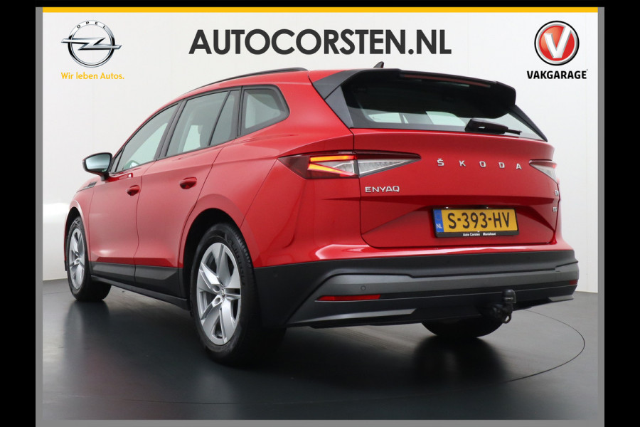 Škoda ENYAQ iV 60 180pk Apple Carplay Android Trekh. Camera Navi Led Lmv 19" PDC 3-zone-Ecc Cruise Control Stoel+Bank-Verwarmd Keyless Rijstrooksensor Virtual Cockpit Bluetooth Park-assist memory Connected services 1e Eigenaar Nieuwprijs €48.450,- Trekgewicht 1.000kg Accu-Garantie tot 13-02-2031 /160.000km