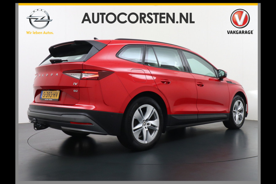 Škoda ENYAQ iV 60 180pk Apple Carplay Android Trekh. Camera Navi Led Lmv 19" PDC 3-zone-Ecc Cruise Control Stoel+Bank-Verwarmd Keyless Rijstrooksensor Virtual Cockpit Bluetooth Park-assist memory Connected services 1e Eigenaar Nieuwprijs €48.450,- Trekgewicht 1.000kg Accu-Garantie tot 13-02-2031 /160.000km