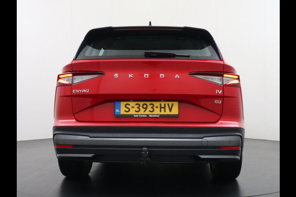 Škoda ENYAQ iV 60 180pk Apple Carplay Android Trekh. Camera Navi Led Lmv 19" PDC 3-zone-Ecc Cruise Control Stoel+Bank-Verwarmd Keyless Rijstrooksensor Virtual Cockpit Bluetooth Park-assist memory Connected services 1e Eigenaar Nieuwprijs €48.450,- Trekgewicht 1.000kg Accu-Garantie tot 13-02-2031 /160.000km