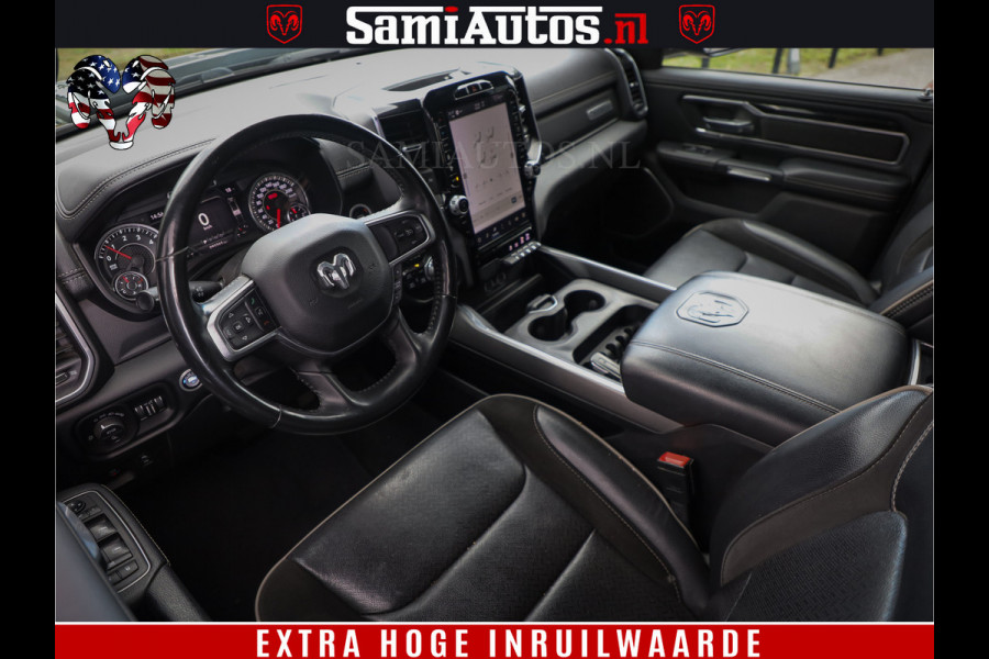 Dodge Ram 1500 LIMITED WHEELS 22 | 5.7 V8 4X4 | SPORT | UITLAAT KLEP | CAMERA | CRUISE | STOEL VERWARMING/VENTILATIE | TREKHAAK 3500Kg | CREWCAB | LED | APPLE CARPLAY | DUBBELE CABINE Comfortabele Dubbele Cabine met Royale 5 Zitplaatsen |