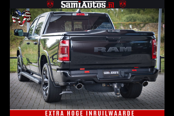 Dodge Ram 1500 LIMITED WHEELS 22 | 5.7 V8 4X4 | SPORT | UITLAAT KLEP | CAMERA | CRUISE | STOEL VERWARMING/VENTILATIE | TREKHAAK 3500Kg | CREWCAB | LED | APPLE CARPLAY | DUBBELE CABINE Comfortabele Dubbele Cabine met Royale 5 Zitplaatsen |