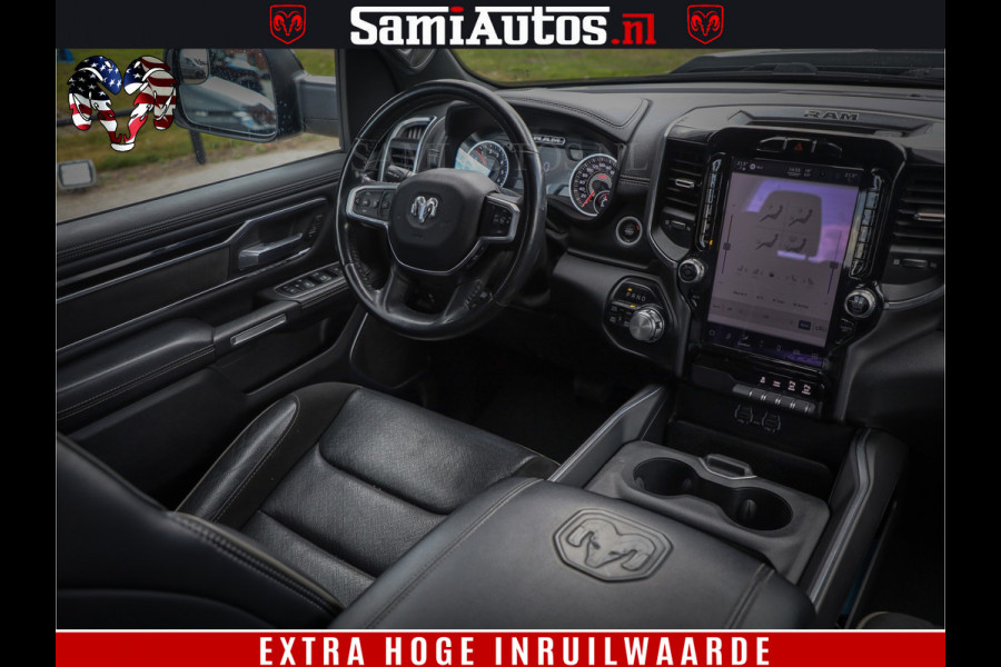 Dodge Ram 1500 LIMITED WHEELS 22 | 5.7 V8 4X4 | SPORT | UITLAAT KLEP | CAMERA | CRUISE | STOEL VERWARMING/VENTILATIE | TREKHAAK 3500Kg | CREWCAB | LED | APPLE CARPLAY | DUBBELE CABINE Comfortabele Dubbele Cabine met Royale 5 Zitplaatsen |