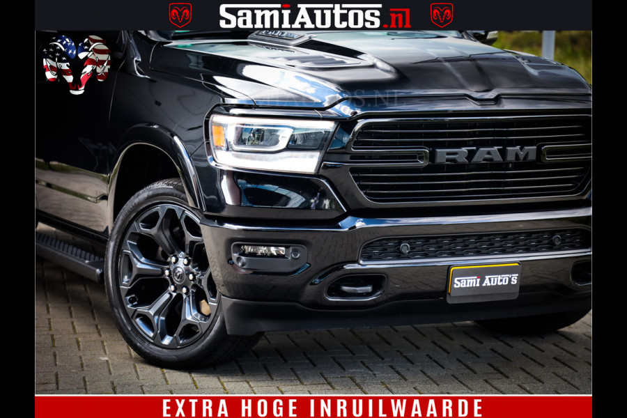 Dodge Ram 1500 LIMITED WHEELS 22 | 5.7 V8 4X4 | SPORT | UITLAAT KLEP | CAMERA | CRUISE | STOEL VERWARMING/VENTILATIE | TREKHAAK 3500Kg | CREWCAB | LED | APPLE CARPLAY | DUBBELE CABINE Comfortabele Dubbele Cabine met Royale 5 Zitplaatsen |
