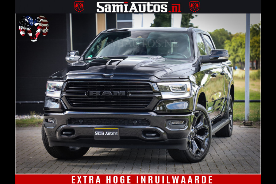 Dodge Ram 1500 LIMITED WHEELS 22 | 5.7 V8 4X4 | SPORT | UITLAAT KLEP | CAMERA | CRUISE | STOEL VERWARMING/VENTILATIE | TREKHAAK 3500Kg | CREWCAB | LED | APPLE CARPLAY | DUBBELE CABINE Comfortabele Dubbele Cabine met Royale 5 Zitplaatsen |
