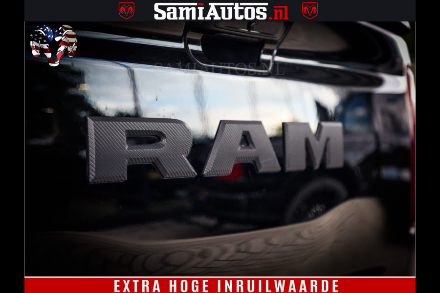 Dodge Ram 1500 LIMITED WHEELS 22 | 5.7 V8 4X4 | SPORT | UITLAAT KLEP | CAMERA | CRUISE | STOEL VERWARMING/VENTILATIE | TREKHAAK 3500Kg | CREWCAB | LED | APPLE CARPLAY | DUBBELE CABINE Comfortabele Dubbele Cabine met Royale 5 Zitplaatsen |