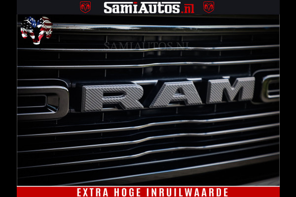 Dodge Ram 1500 LIMITED WHEELS 22 | 5.7 V8 4X4 | SPORT | UITLAAT KLEP | CAMERA | CRUISE | STOEL VERWARMING/VENTILATIE | TREKHAAK 3500Kg | CREWCAB | LED | APPLE CARPLAY | DUBBELE CABINE Comfortabele Dubbele Cabine met Royale 5 Zitplaatsen |