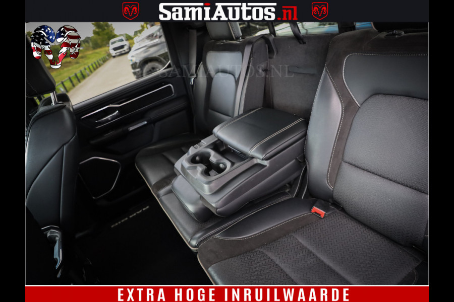 Dodge Ram 1500 LIMITED WHEELS 22 | 5.7 V8 4X4 | SPORT | UITLAAT KLEP | CAMERA | CRUISE | STOEL VERWARMING/VENTILATIE | TREKHAAK 3500Kg | CREWCAB | LED | APPLE CARPLAY | DUBBELE CABINE Comfortabele Dubbele Cabine met Royale 5 Zitplaatsen |