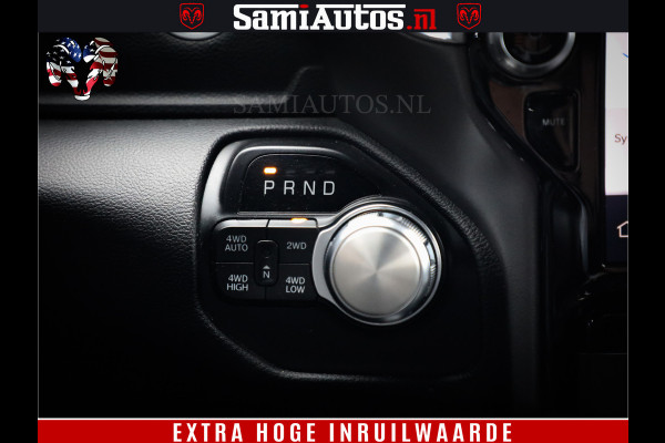Dodge Ram 1500 LIMITED WHEELS 22 | 5.7 V8 4X4 | SPORT | UITLAAT KLEP | CAMERA | CRUISE | STOEL VERWARMING/VENTILATIE | TREKHAAK 3500Kg | CREWCAB | LED | APPLE CARPLAY | DUBBELE CABINE Comfortabele Dubbele Cabine met Royale 5 Zitplaatsen |