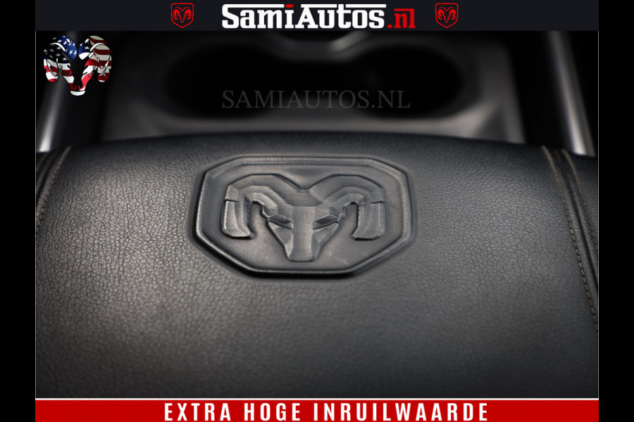 Dodge Ram 1500 LIMITED WHEELS 22 | 5.7 V8 4X4 | SPORT | UITLAAT KLEP | CAMERA | CRUISE | STOEL VERWARMING/VENTILATIE | TREKHAAK 3500Kg | CREWCAB | LED | APPLE CARPLAY | DUBBELE CABINE Comfortabele Dubbele Cabine met Royale 5 Zitplaatsen |