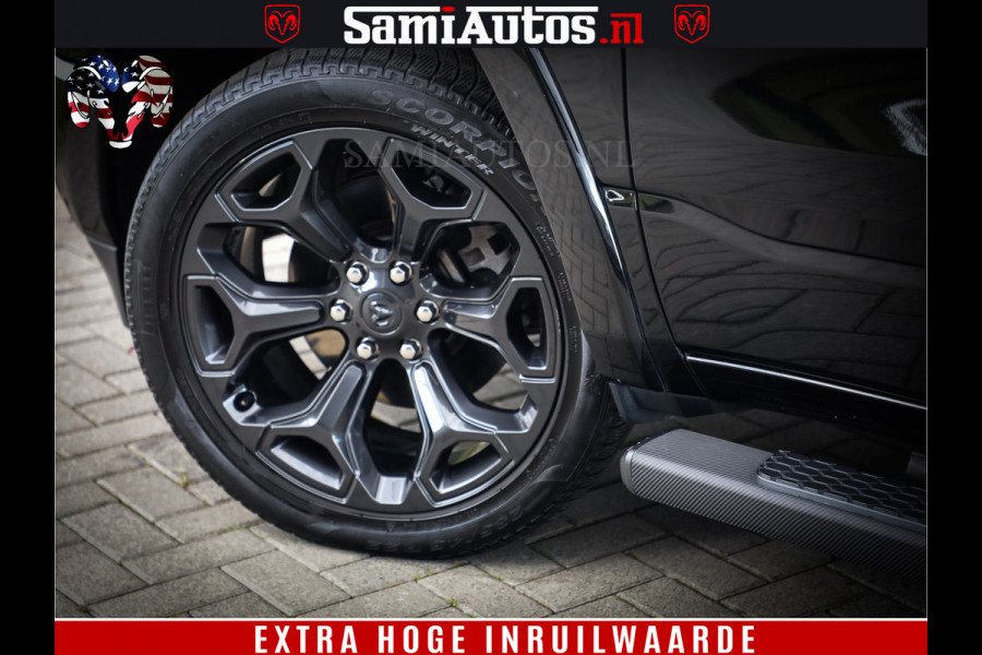 Dodge Ram 1500 LIMITED WHEELS 22 | 5.7 V8 4X4 | SPORT | UITLAAT KLEP | CAMERA | CRUISE | STOEL VERWARMING/VENTILATIE | TREKHAAK 3500Kg | CREWCAB | LED | APPLE CARPLAY | DUBBELE CABINE Comfortabele Dubbele Cabine met Royale 5 Zitplaatsen |