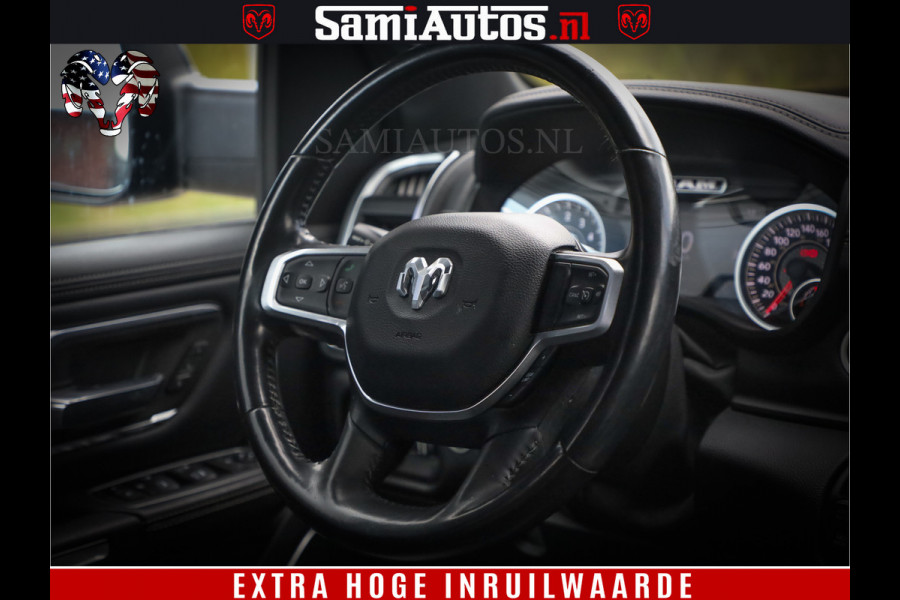 Dodge Ram 1500 LIMITED WHEELS 22 | 5.7 V8 4X4 | SPORT | UITLAAT KLEP | CAMERA | CRUISE | STOEL VERWARMING/VENTILATIE | TREKHAAK 3500Kg | CREWCAB | LED | APPLE CARPLAY | DUBBELE CABINE Comfortabele Dubbele Cabine met Royale 5 Zitplaatsen |