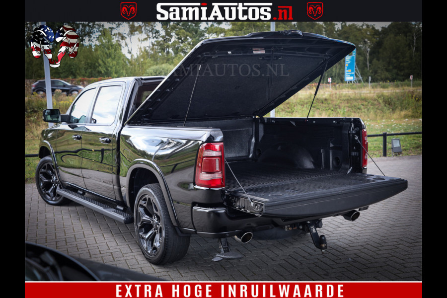 Dodge Ram 1500 LIMITED WHEELS 22 | 5.7 V8 4X4 | SPORT | UITLAAT KLEP | CAMERA | CRUISE | STOEL VERWARMING/VENTILATIE | TREKHAAK 3500Kg | CREWCAB | LED | APPLE CARPLAY | DUBBELE CABINE Comfortabele Dubbele Cabine met Royale 5 Zitplaatsen |
