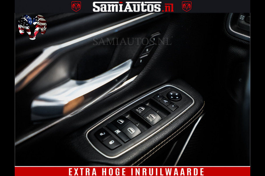 Dodge Ram 1500 LIMITED WHEELS 22 | 5.7 V8 4X4 | SPORT | UITLAAT KLEP | CAMERA | CRUISE | STOEL VERWARMING/VENTILATIE | TREKHAAK 3500Kg | CREWCAB | LED | APPLE CARPLAY | DUBBELE CABINE Comfortabele Dubbele Cabine met Royale 5 Zitplaatsen |