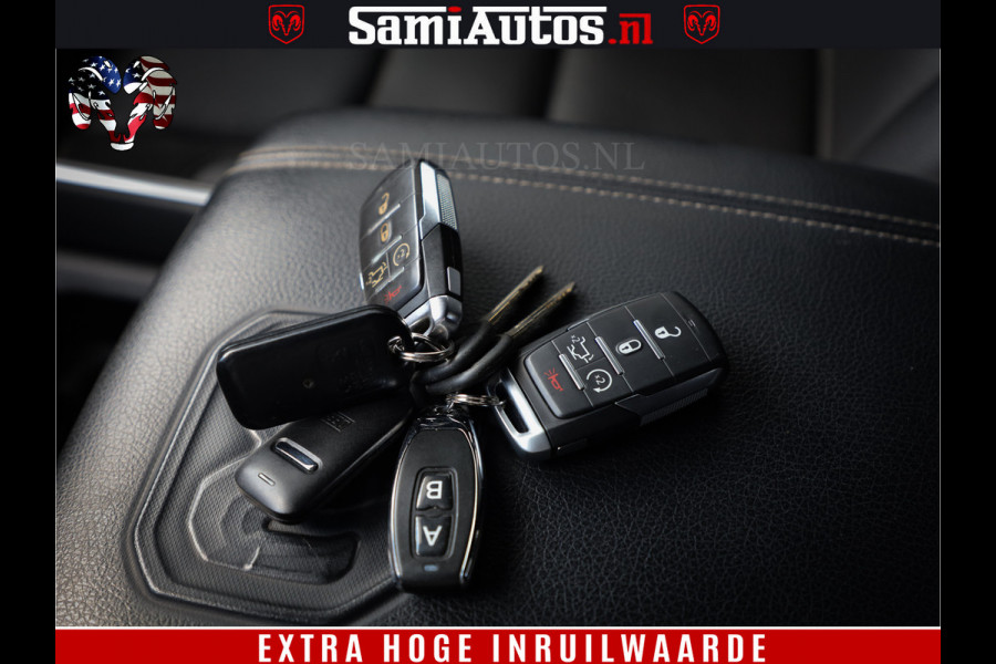 Dodge Ram 1500 LIMITED WHEELS 22 | 5.7 V8 4X4 | SPORT | UITLAAT KLEP | CAMERA | CRUISE | STOEL VERWARMING/VENTILATIE | TREKHAAK 3500Kg | CREWCAB | LED | APPLE CARPLAY | DUBBELE CABINE Comfortabele Dubbele Cabine met Royale 5 Zitplaatsen |