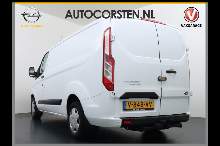 Ford Transit Custom 280 2.0TDCI 3-Persoons Airco Pdc-v+a Trekhaak Cruise Control Voorruitverwarming Trend Regen-Lichtsensor Betonplex Vloer Kastinrichting/Wandbetimmering Schuifdeur Euro 6 360NM Koppel 2.350Kg trekvermogen Zeer Compleet!