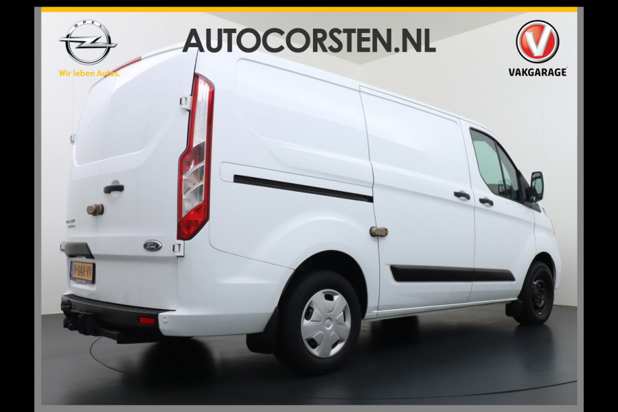 Ford Transit Custom 280 2.0TDCI 3-Persoons Airco Pdc-v+a Trekhaak Cruise Control Voorruitverwarming Trend Regen-Lichtsensor Betonplex Vloer Kastinrichting/Wandbetimmering Schuifdeur Euro 6 360NM Koppel 2.350Kg trekvermogen Zeer Compleet!