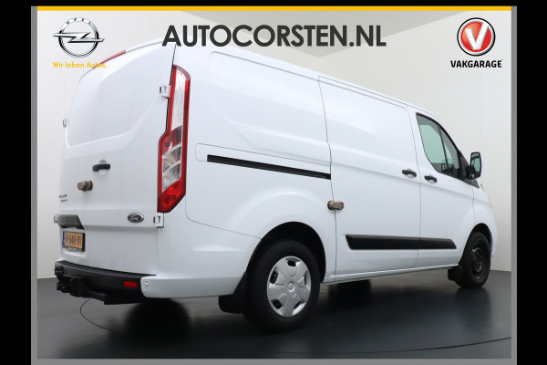 Ford Transit Custom 280 2.0TDCI 3-Persoons Airco Pdc-v+a Trekhaak Cruise Control Voorruitverwarming Trend Regen-Lichtsensor Betonplex Vloer Kastinrichting/Wandbetimmering Schuifdeur Euro 6 360NM Koppel 2.350Kg trekvermogen Zeer Compleet!
